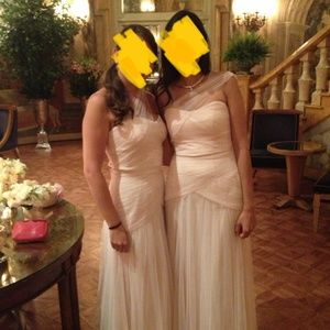 White by Vera Wang blush bridesmaid dress